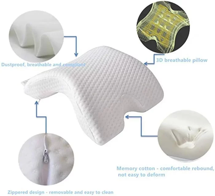 Couple Cuddle Pillow with Hand Hole Memory Foam Love Pillow for Couples Anti-Hand Numb Desk Nap Sleeping Pillow Valentine's Day - Image 5