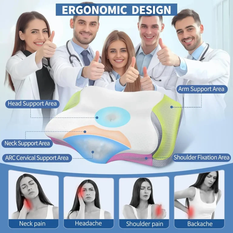 Cervical Pillow for Neck Pain Relief Ergonomic Memory Foam Pillow for Sleeping Comfort Support and Breathable Pillowcase - Image 8