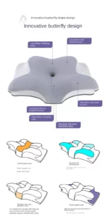 Memory Foam Cervical Pillow Ergonomic Orthopedic Neck Pain Pillow Slow Rebound Memory Cotton Butterfly Pillows For Sleeping - Image 11