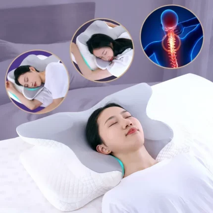 Memory Foam Cervical Pillow Ergonomic Orthopedic Neck Pain Pillow Slow Rebound Memory Cotton Butterfly Pillows For Sleeping