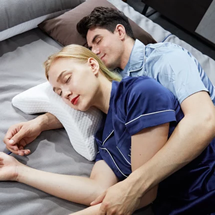 Couple Cuddle Pillow with Hand Hole Memory Foam Love Pillow for Couples Anti-Hand Numb Desk Nap Sleeping Pillow Valentine's Day