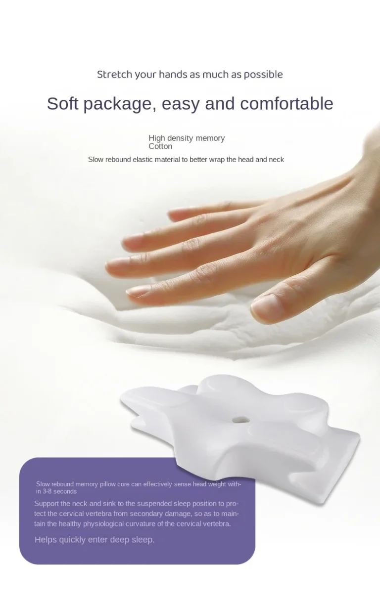 Memory Foam Cervical Pillow Ergonomic Orthopedic Neck Pain Pillow Slow Rebound Memory Cotton Butterfly Pillows For Sleeping - Image 18