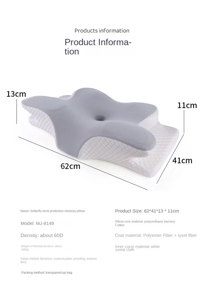 Memory Foam Cervical Pillow Ergonomic Orthopedic Neck Pain Pillow Slow Rebound Memory Cotton Butterfly Pillows For Sleeping - Image 20