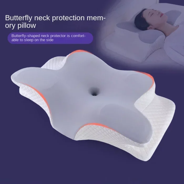 Memory Foam Cervical Pillow Ergonomic Orthopedic Neck Pain Pillow Slow Rebound Memory Cotton Butterfly Pillows For Sleeping - Image 4