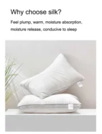 Mulberry Silk Bedding Pillows 48*74 1100 Grams Natural Silk Filling Jacquard Anti Mite Soft Fluffy Hotel Neck Sleeping Pillows - Image 10