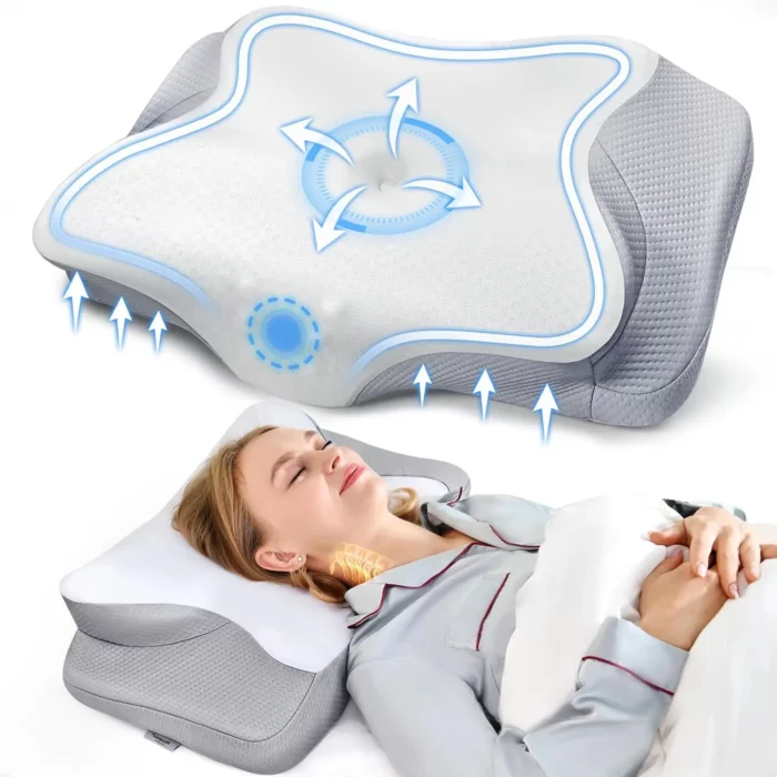 Cervical Pillow for Neck Pain Relief Ergonomic Memory Foam Pillow for Sleeping Comfort Support and Breathable Pillowcase - Image 1