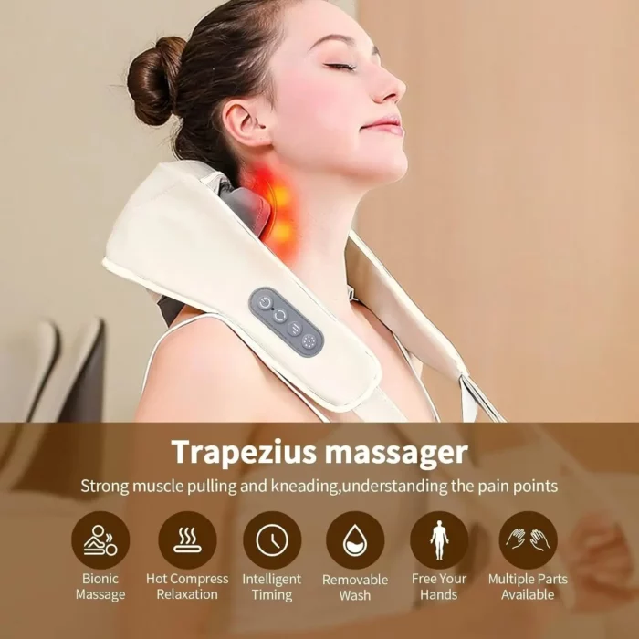Neck Massager with Heat, Shoulder Massager, Shiatsu Neck and Back Massager, Muscle Pain Relief-Office, Home & Car - Image 1