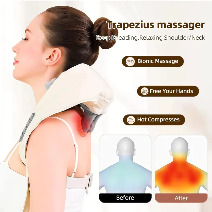 Neck Massager with Heat, Shoulder Massager, Shiatsu Neck and Back Massager, Muscle Pain Relief-Office, Home & Car - Image 2