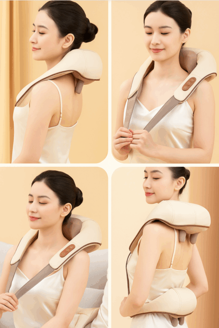 RelaxEase Heated Neck & Shoulder Massager with Human-like Kneading