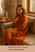 Morandi Calm Throw  Soft Knit Blanket with Tassels - Image 2