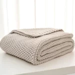 Corn Grain Calm Throw Textured Waffle Blanket