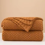 Corn Grain Calm Throw Textured Waffle Blanket - Image 5