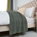 Corn Grain Calm Throw Textured Waffle Blanket - Image 11