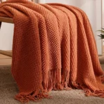 Morandi Calm Throw  Soft Knit Blanket with Tassels - Image 3
