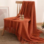 Morandi Calm Throw  Soft Knit Blanket with Tassels - Image 4
