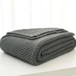 Corn Grain Calm Throw Textured Waffle Blanket - Image 3