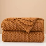 Corn Grain Calm Throw Textured Waffle Blanket - Image 12